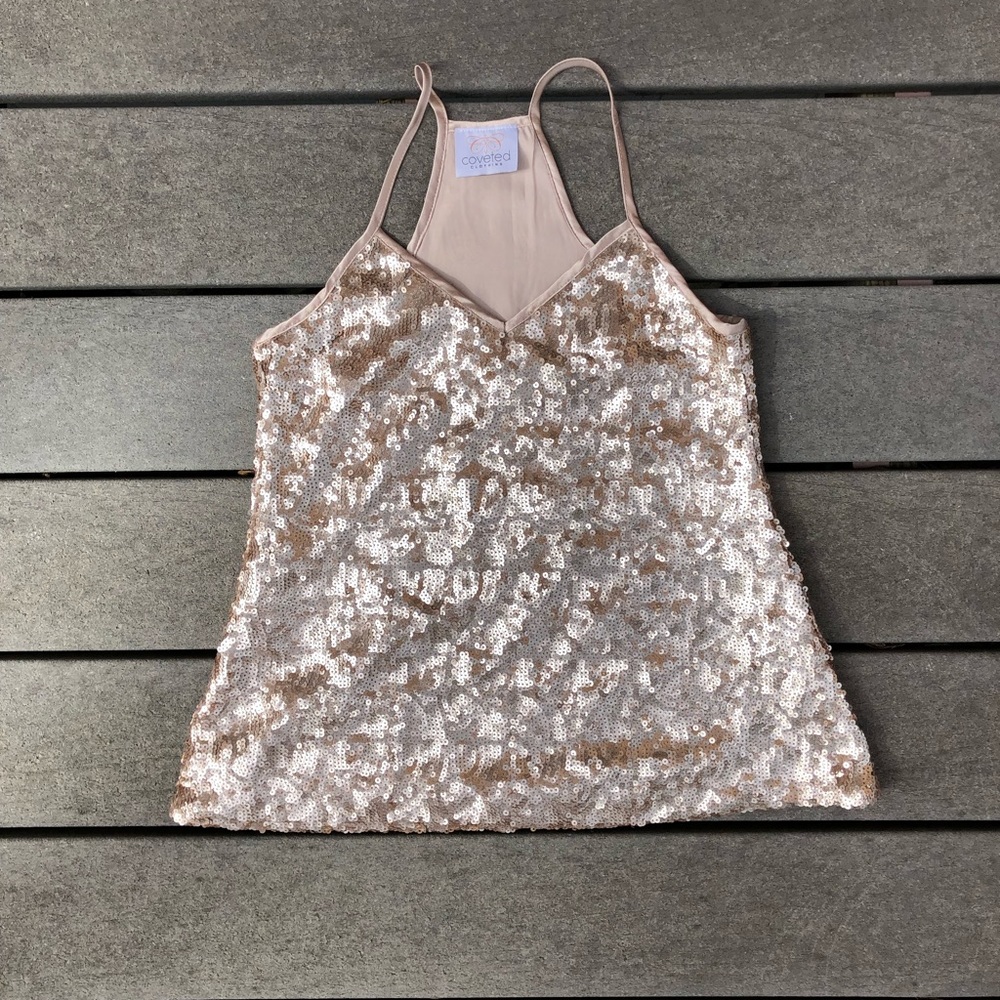 Sequence spaghetti strap top